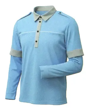 長袖ポロシャツ ブルー